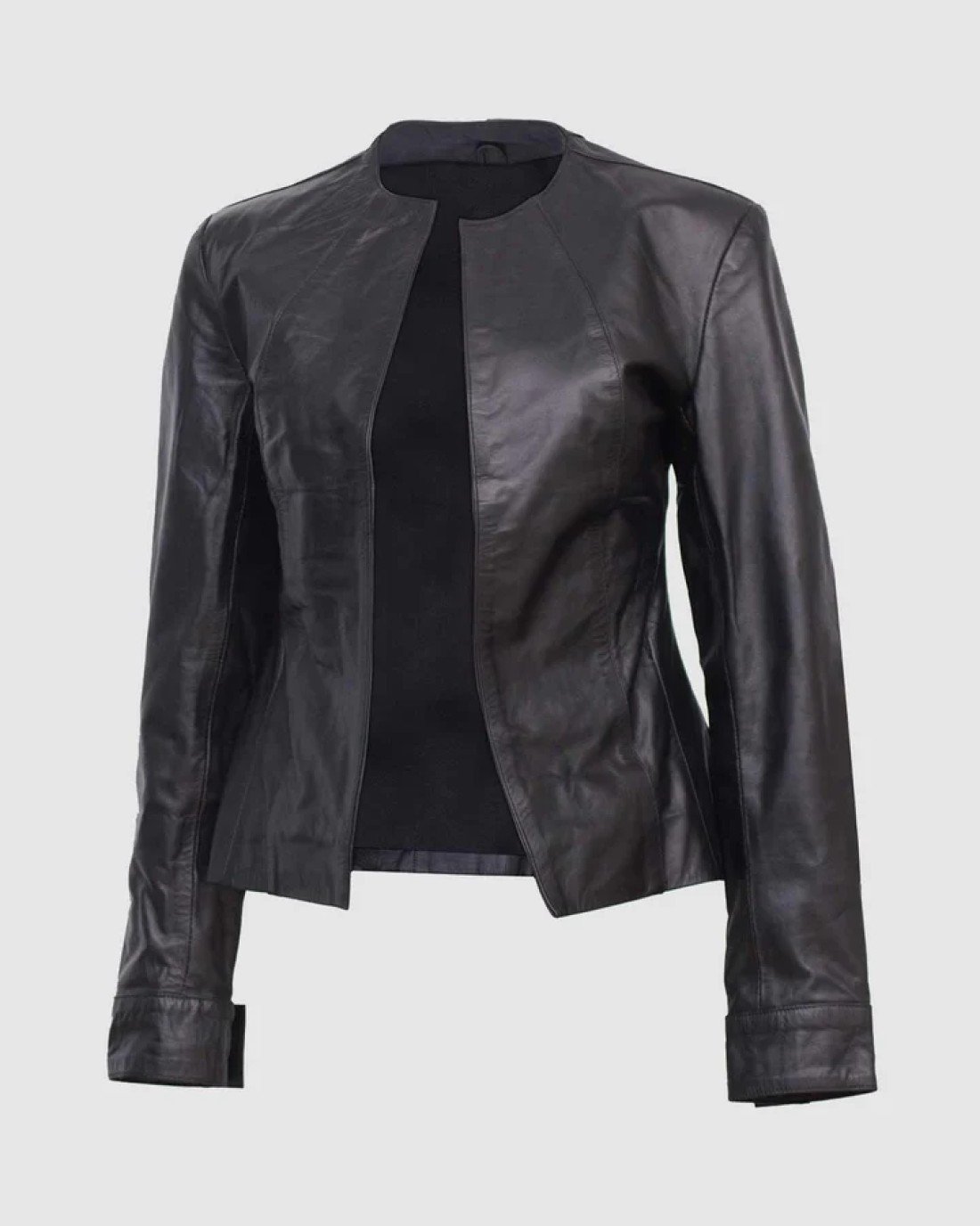 Open Front Collarless Jacket