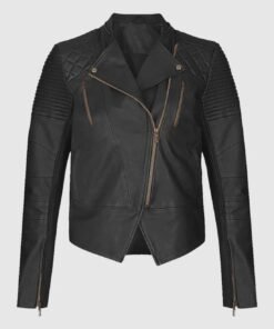 Black Flame Women's Biker Leather Jacket