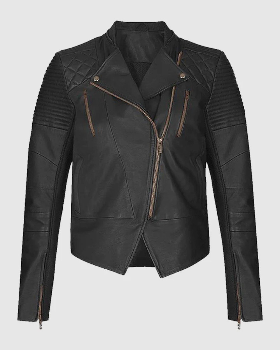 Black Flame Women's Biker Leather Jacket