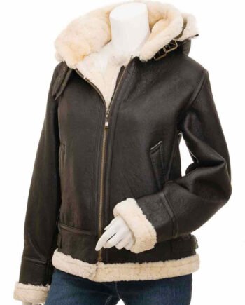womens-brown-leather-shearling-jacket