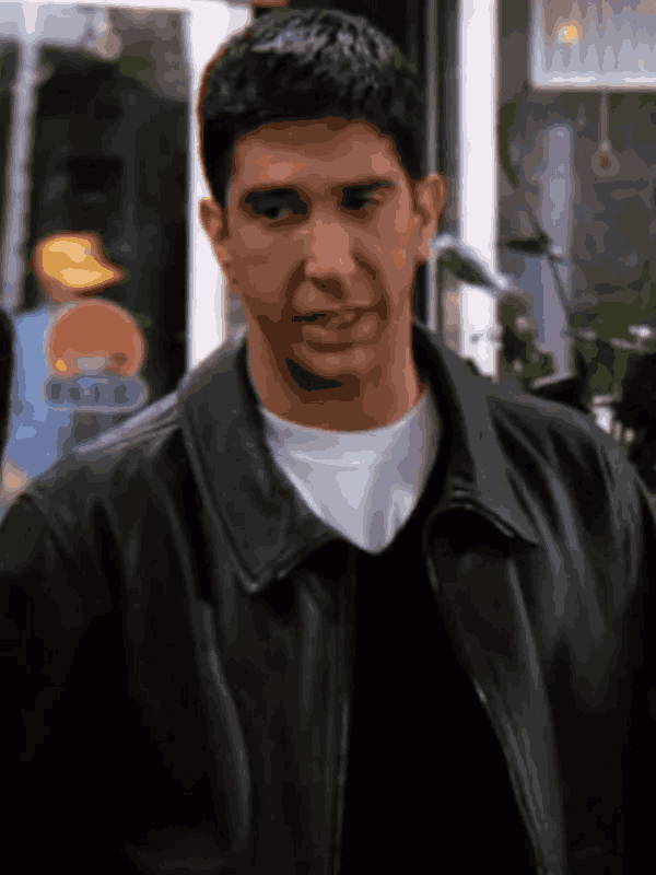 Dr. Ross Geller Friends David Schwimmer Black Leather Jacket