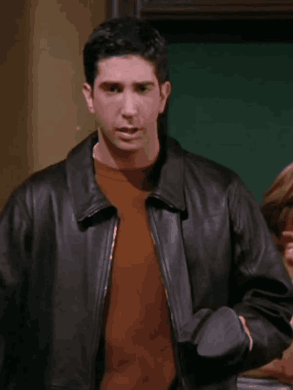 Dr. Ross Geller Friends David Schwimmer Black Leather Jacket