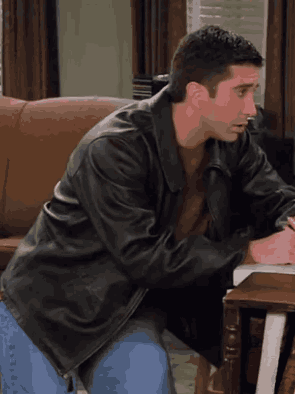 Dr. Ross Geller Friends David Schwimmer Black Leather Jacket