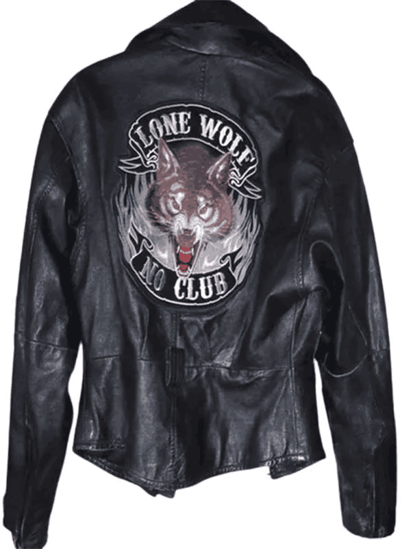 Lone Wolf No Club Black Leather Jacket
