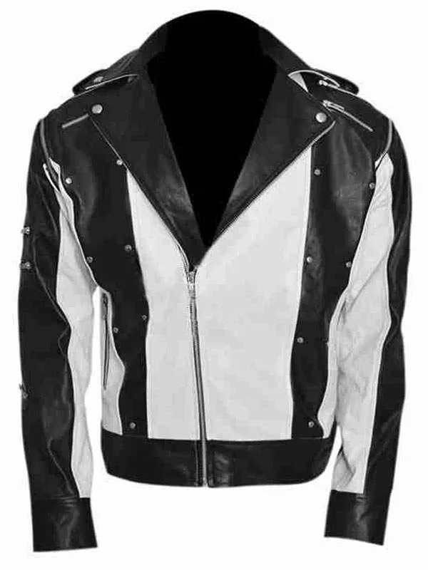 Michael Jackson Pepsi Black and White Leather Jacket