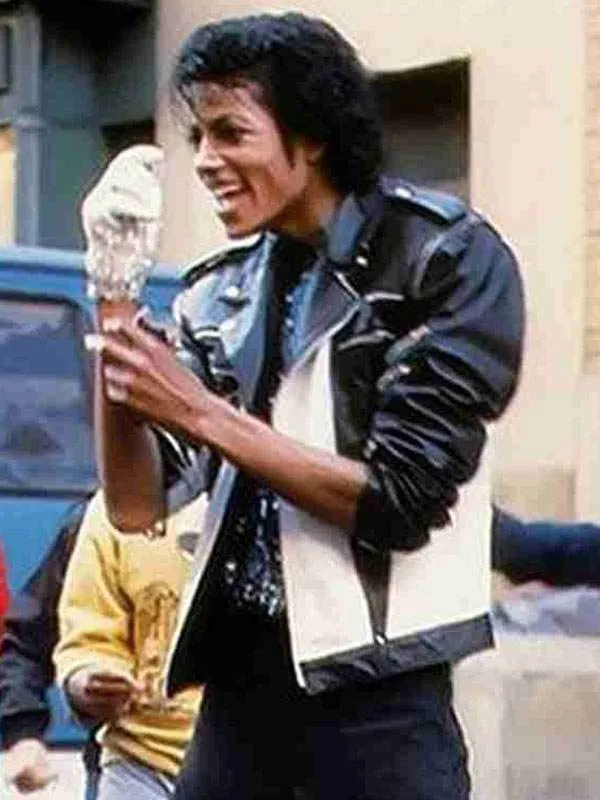 Michael Jackson Pepsi Black and White Leather Jacket