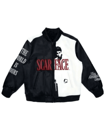 Scarface Tony Montana Black Leather Bomber Jacket for Men